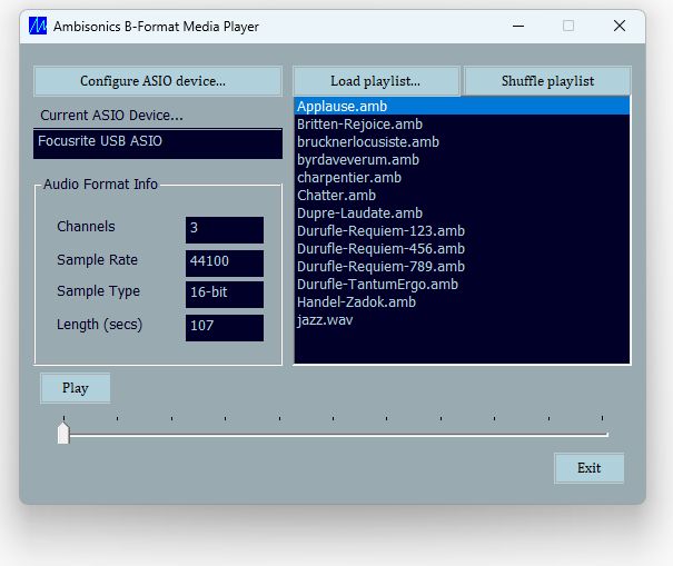 Screenshot of AmbiPlay interface