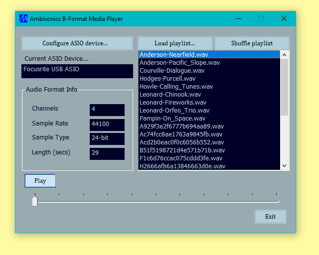 Screenshot of ASIOExtender software interface